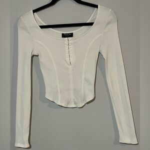 Womans Long Sleeve Corset Style Top